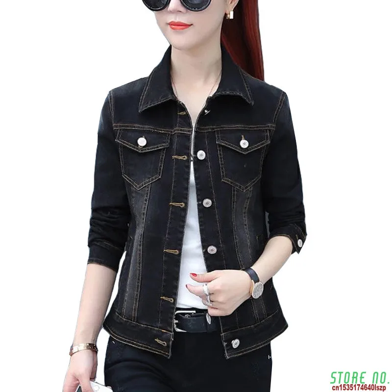 

Новинка, короткие джинсовые куртки, Женское пальто, стирка, длинный рукав, винтажная Повседневная джинсовая куртка, Бомбер, джинсовое пальт...