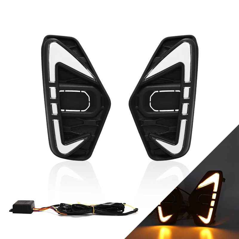 Led Daytime Running Light For Nissan Navara/Frontier NP300 2020 2021 Auto Front Bumper Turn Signal Waterproof Fog Lamps Parts