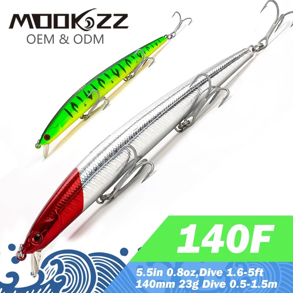 140 мм 23 г Плавающие жесткие рыболовные приманки MOOKZZ Top Minnow высококачественные