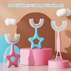 Детская зубная щетка U-образной формы, Мягкая Силиконовая зубная щетка, зубная щетка 360 градусов для чистки зубов, уход за зубами для мальчиков и девочек