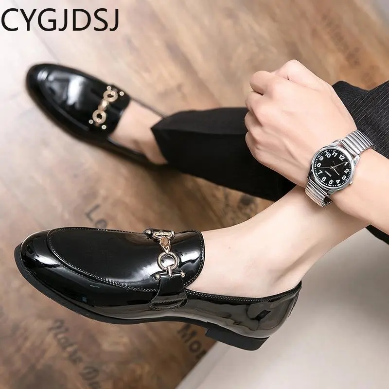 

Business Suit Patent Leather Shoes for Men Italiano Loafers Men Slip on Shoes Men Dress Shoes Office 2023 Casuales обувь мужская