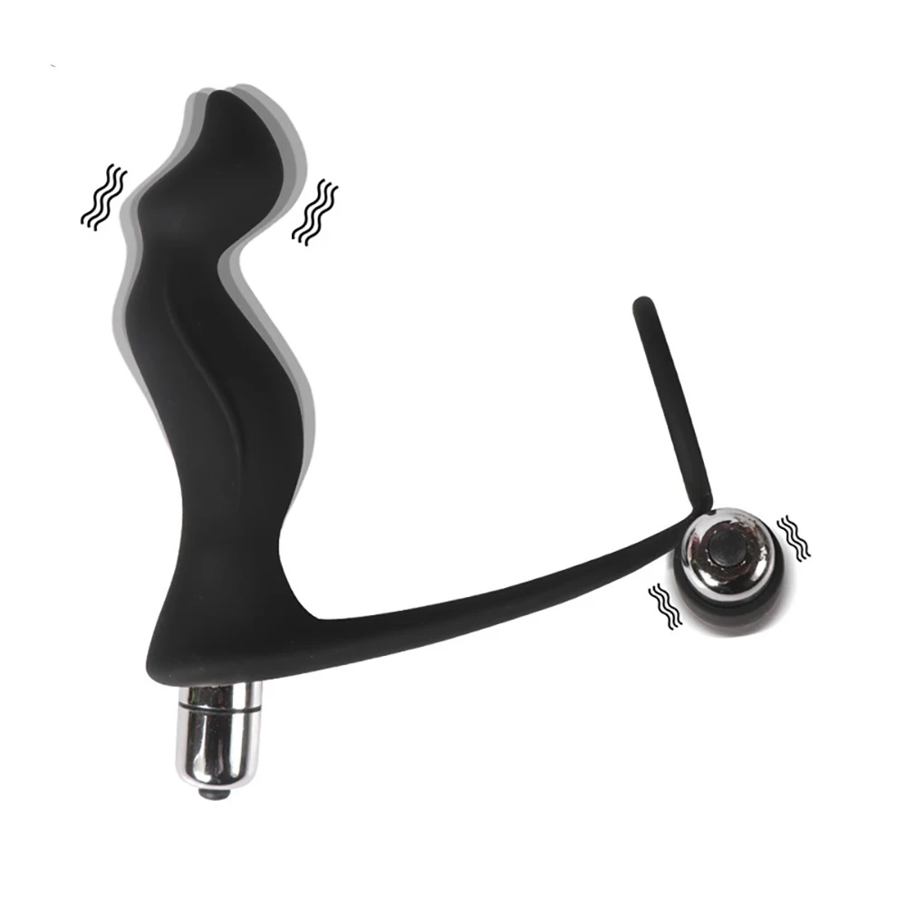 

Double Motors Butt Plug with Lock Men's Ring Prostate Stimulator Wearable Vibrating Massager Intimate Goods for Adults Supplies