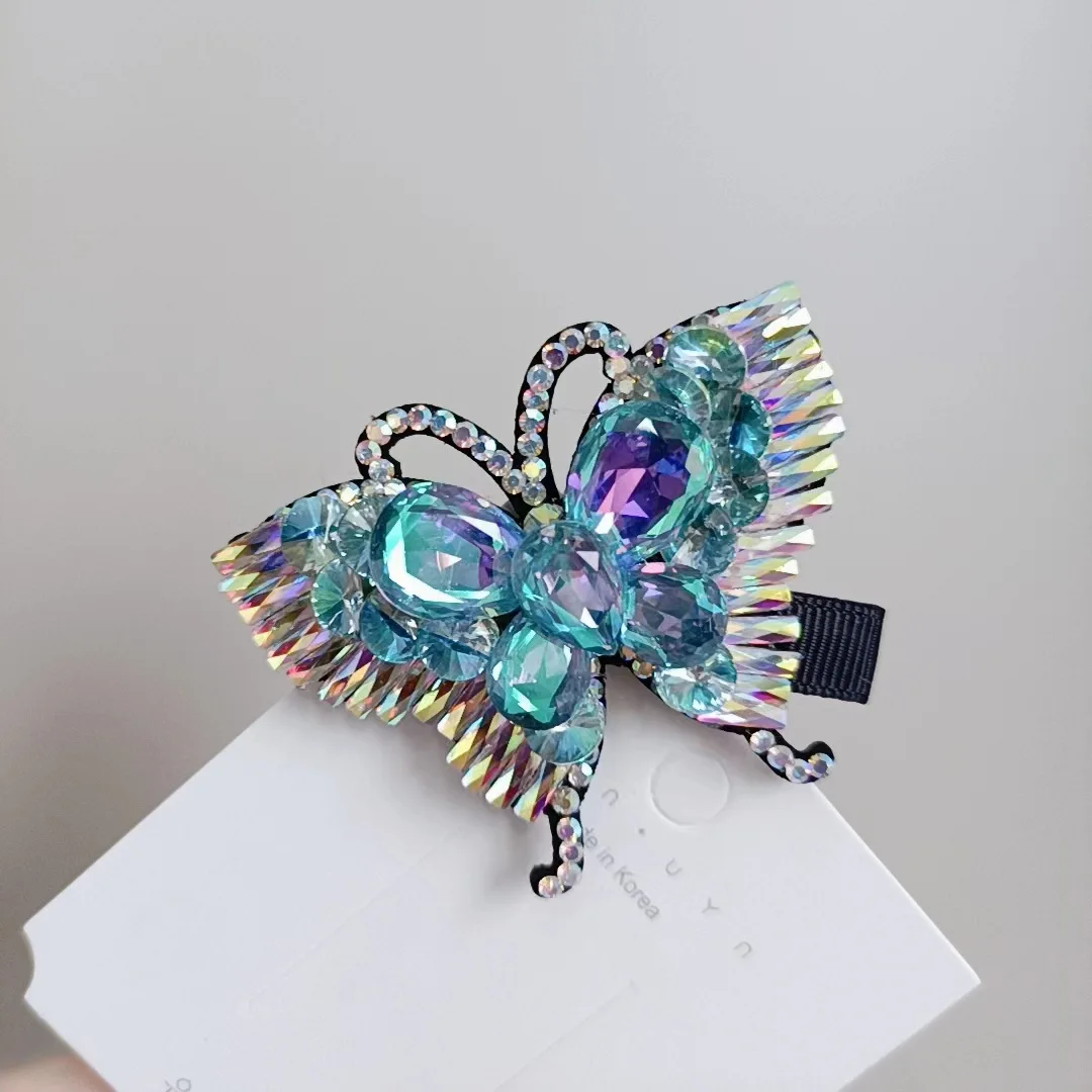 

Ms han edition crystal butterfly duckbill clip hairpin headdress side word clip to original by hand