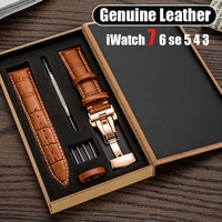 leather strap for apple watch band 44mm 45mm 41mm 40mm 42mm 38mm wristband correa bracelet iwatch series 7 3 4 5 6 se accessorie
