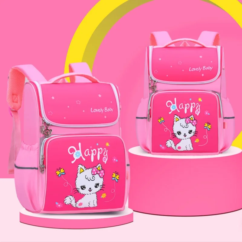 Children Cartoon Cat Large Capacity Backpacks New Primary Girls Boys Fashion Cute Breathable School Bags for Students Grade 1-3
