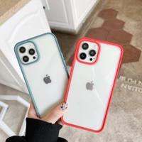 lens protection bumper phone cases for iphone 12 11 pro xs max xr x 8 7 6 6s plus se 2022 translucent shockproof cover case
