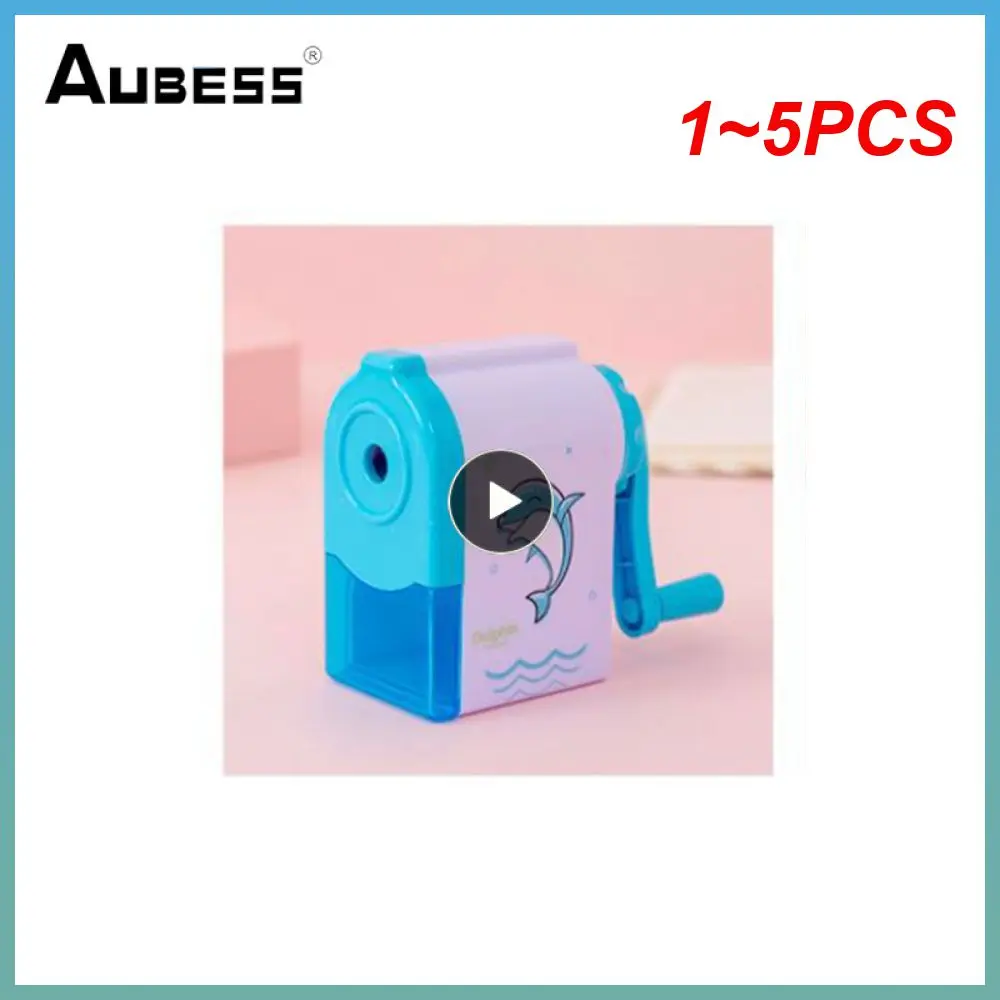 

1~5PCS Hand crank Cute Dolphin Mechanical Sharpener For Pencil School Office Supplies Creative Stationery Back To School for