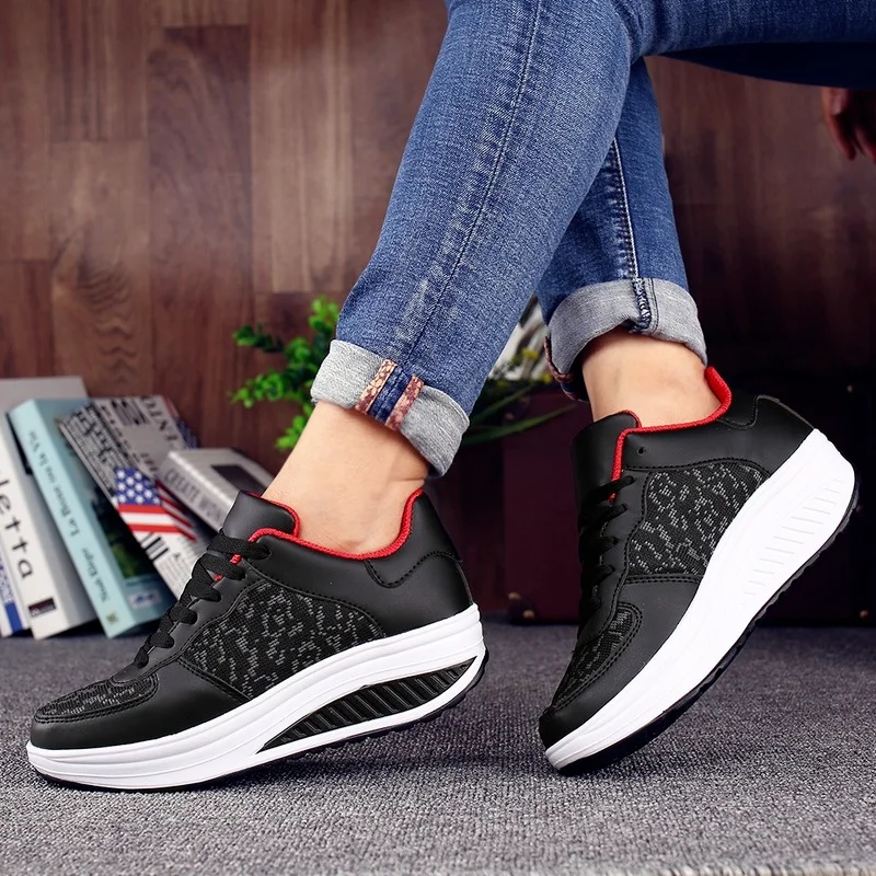 Sneakers Women's Walking Shoes Fashion Wedges Comfortable Shake Shoes Fitness Casual Platform Casual Shoes