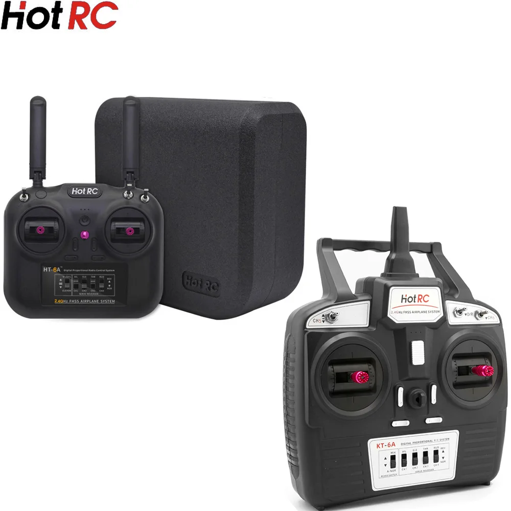 

Hotrc HT-6A 2.4G 6CH/KT6A 2.4Ghz 6ch 4ch RC Transmitter FHSS &amp 6CH Receiver with Box for FPV Drone Rc Airplane Rc Car Rc Boat