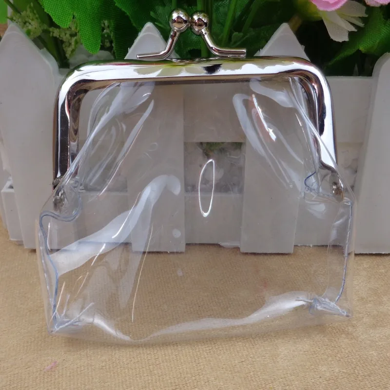

Mini Money Transparent Bags Bus Card Iron Mouth Clip Credit ID Card Small Wallet Card Holder Coin Purse Change Purse