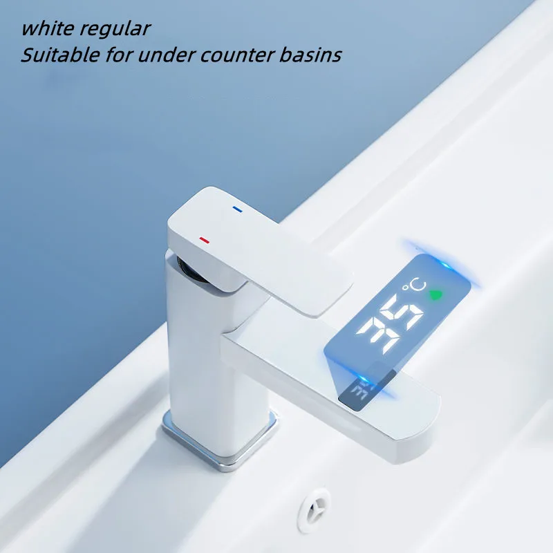 Цифровой смеситель с термостатическим дисплеем, умным касанием, энергосберегающей функцией и многоцветной подсветкой, роскошный, холодная и горячая вода "Face on".