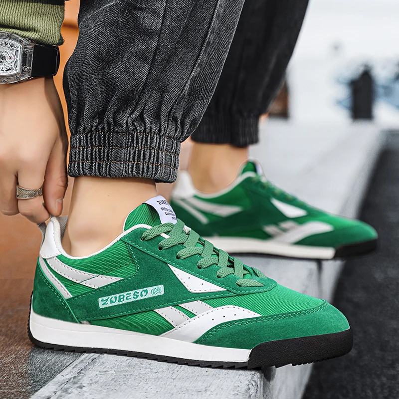 Hot Sale Green Running Shoes Men Gym Sneakers Breathable Outdoor Walking Jogging Trainers Men Sports Shoes Running Male Sneakers