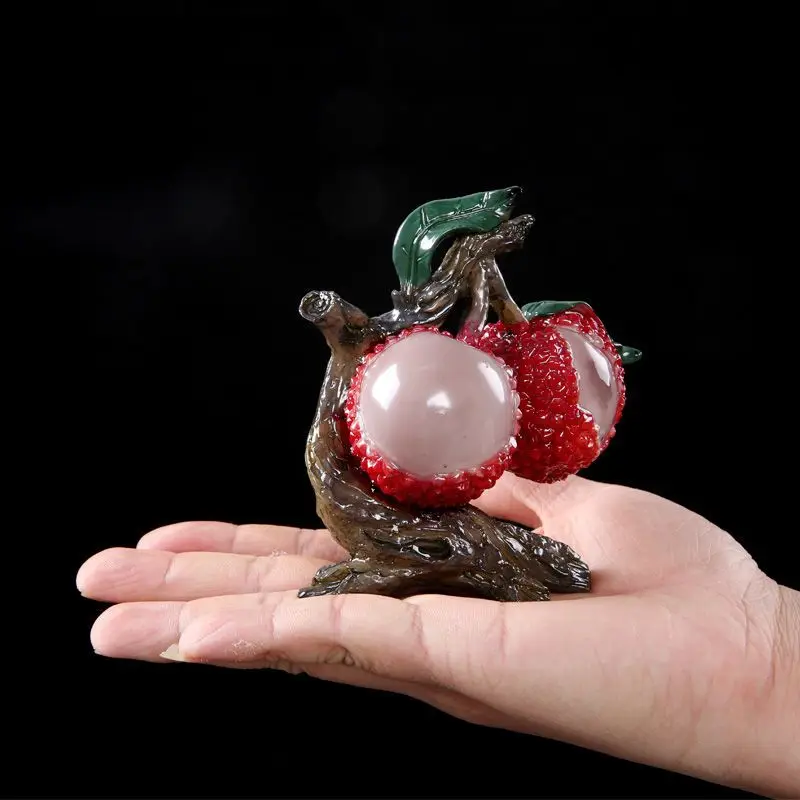 

Color Changing Tea Pet Lychee Ornaments More than Supportable Tea Table Small Pendent Decoration Creative Tea Carve Tea Table De