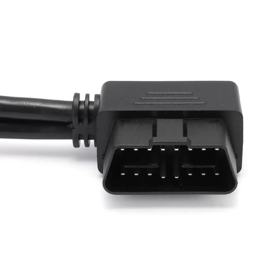 Разветвитель OBD2 черный длиной 30 см/12 дюймов 16-контактный прямоугольный