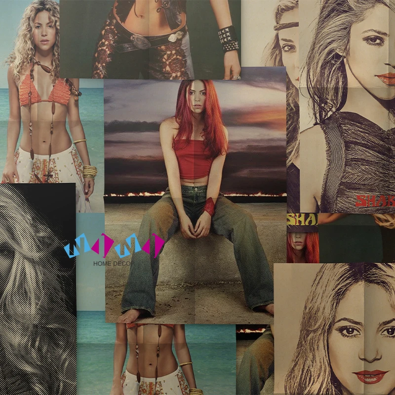 

Wallpaper Shakira Wall Sticker Latin Rock Alternative Female SingerKraft Paper Poster Home Decoration Bedroom Custom Stickers
