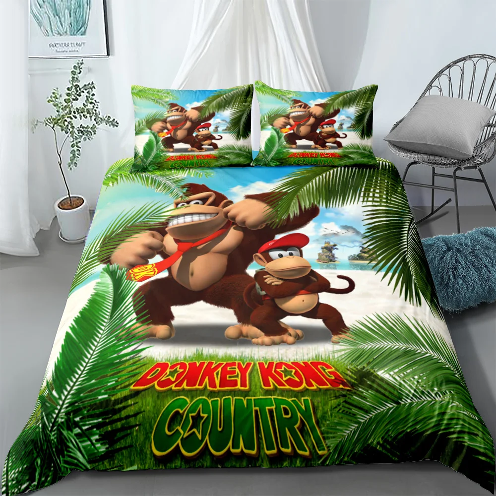 

Комплект постельного белья с принтом обезьяны из мультфильма «Donkey Kong»