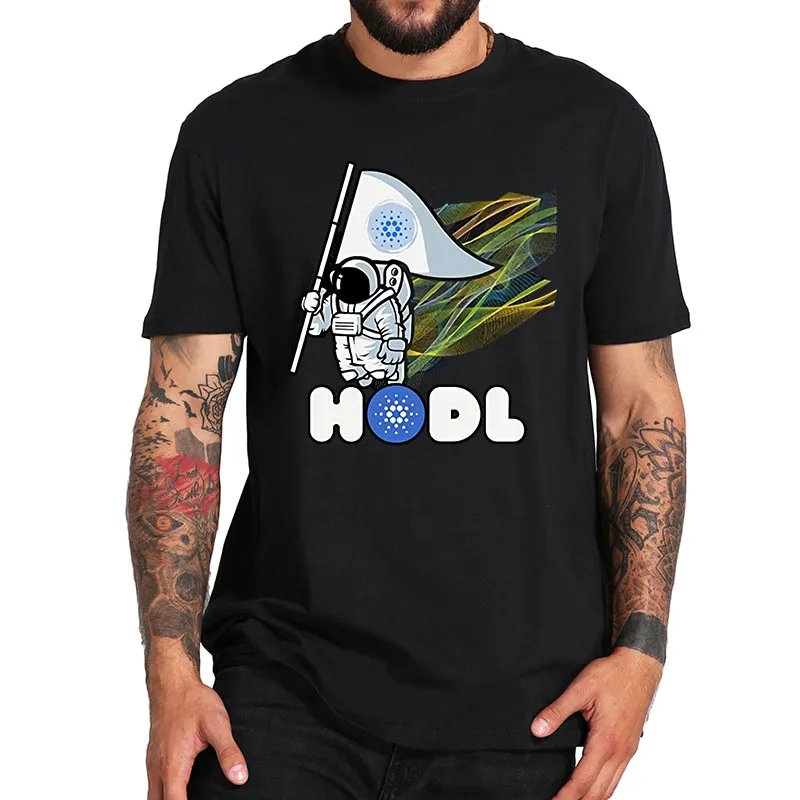 

Summer Men Shirt Cardano HODL Astronaut T Shirt Blockchain Platform Crypto Coin T-Shirt Crewneck Casual Soft Tee Tops