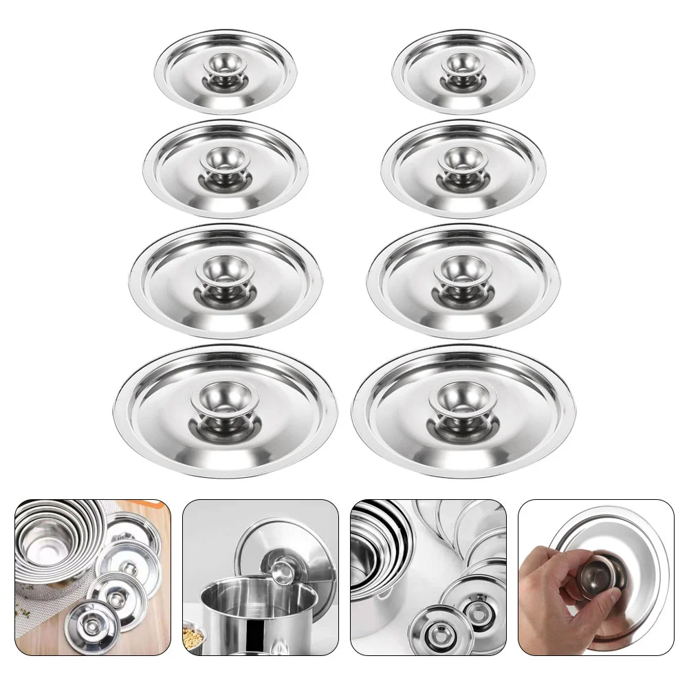 

Lid Pot Cover Steel Stainless Seasoning Pan Saucepan Replacement Lids Frying Universal Covers Tin Metal Can Screen 10Cm Grease