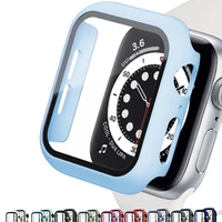glasscase for apple watch case 44mm 40mm 38mm 42mm serie 7 6 5 4 3 2 1 se 45mm 41mm iwatch bumper screen protectorcover watch
