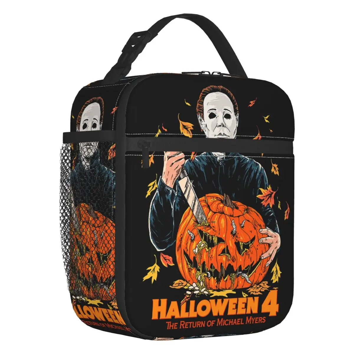 

Изолированная сумка для ланча с ножами Майкла Майерса и тыквой для женщин, водонепроницаемая Термосумка для Хэллоуина с фильмом ужасов, Детская сумка для ланча