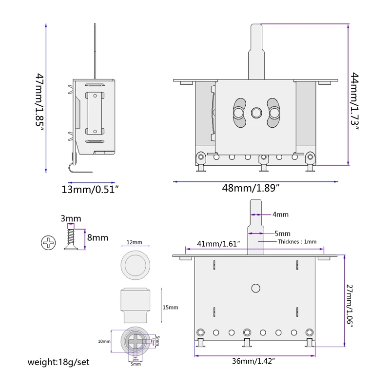 3-сторонний короткий прямой переключатель для гитары с наконечником - купить по