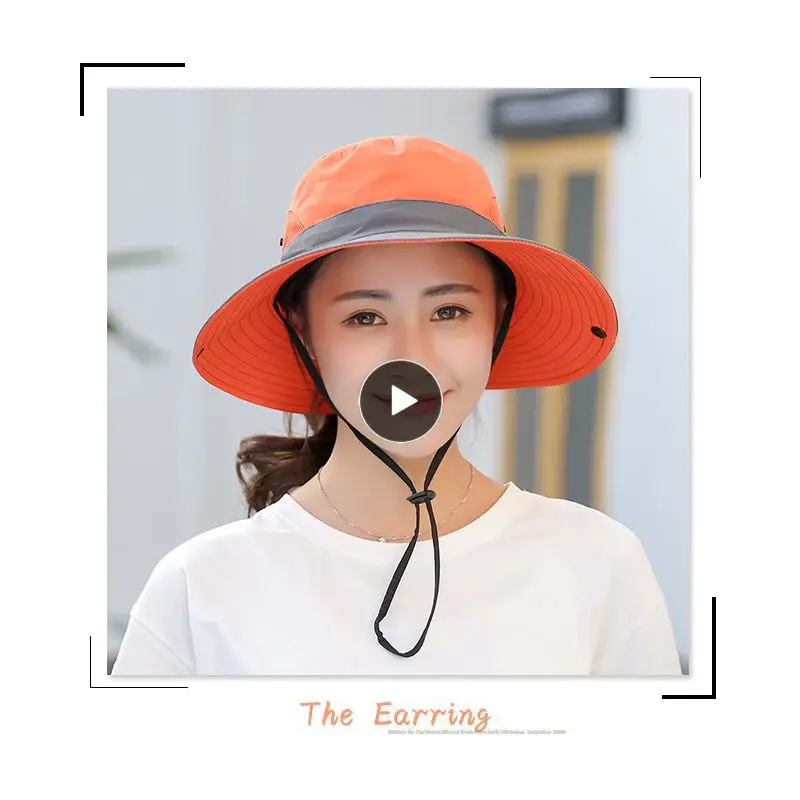 

Two-color Stitching Bucket Hat Fashion Summer Women Sunhat Breathable Mesh Sun Protection Outdoor Sun Hat Hiking Climbing Caps