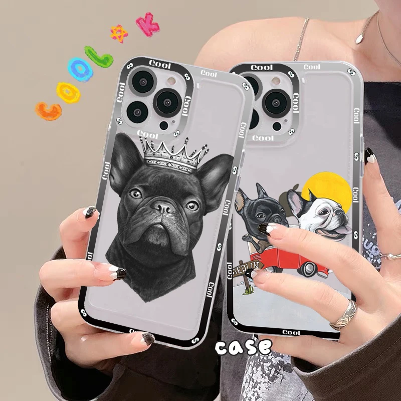 

Pug Dog French Bulldog Phone Case for iPhone 11 12 13 Mini Pro Max 14 Pro Max Case shell