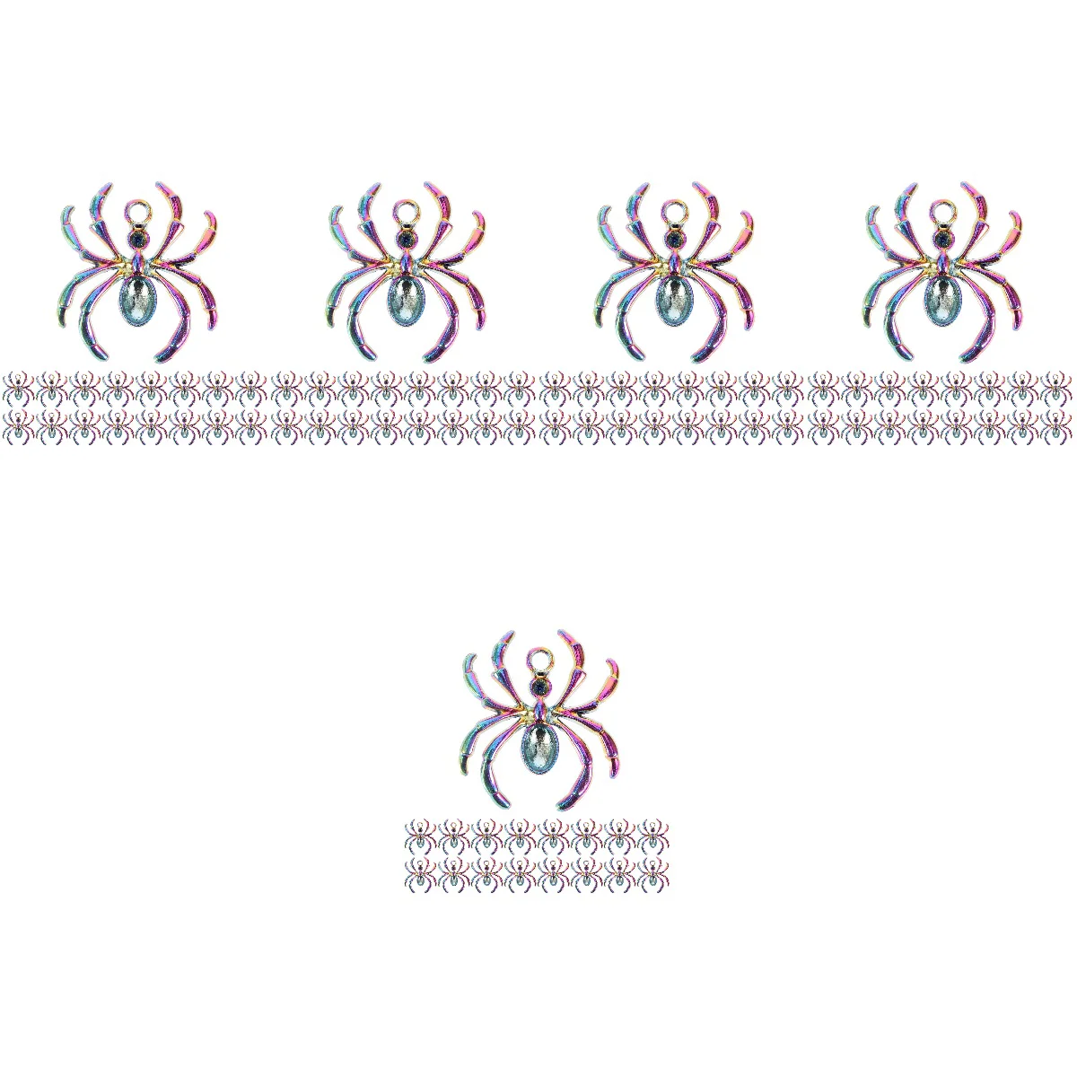 100 Pcs Colorful Spider Pendant Charm Necklace Bracelet DIY Jewelry Making Findings Small Crafting Alloy Accessories Material