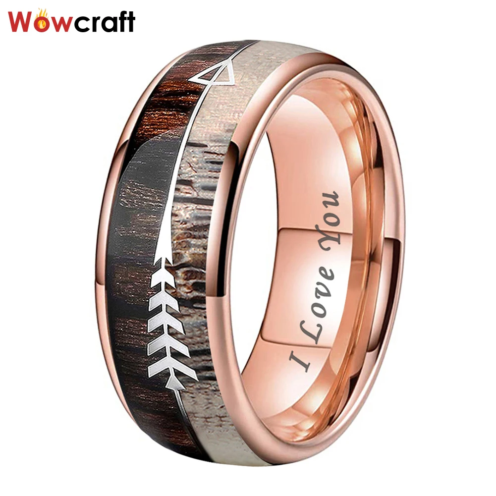 Модный вольфрамовый обручальный браслет 8 мм для мужчин и женщин инкрустация