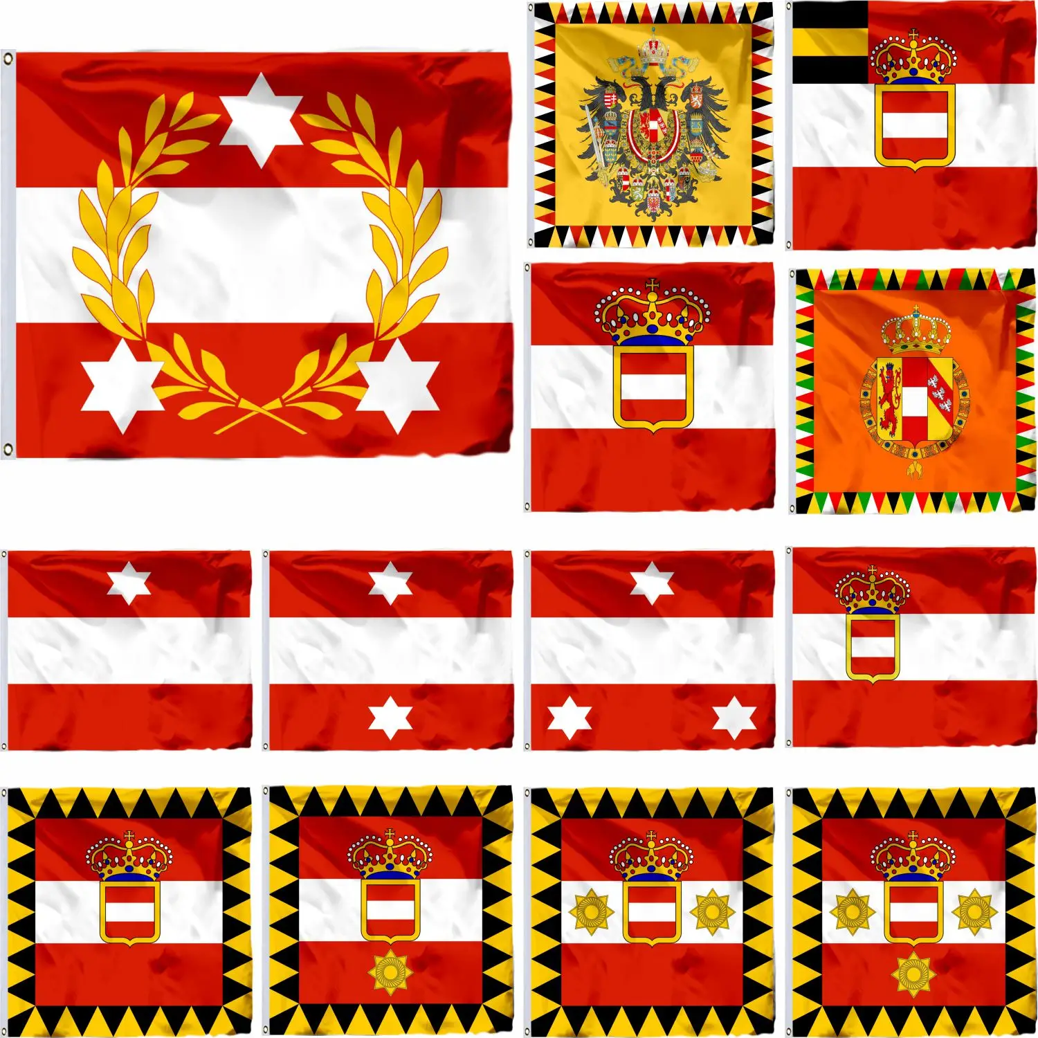 

Austro Hungarian Naval Jack Flags Österreich Großadmiral 4X4FT Habsburg Rear Admiral's 120X120CM Österreich Großadmiral Banner