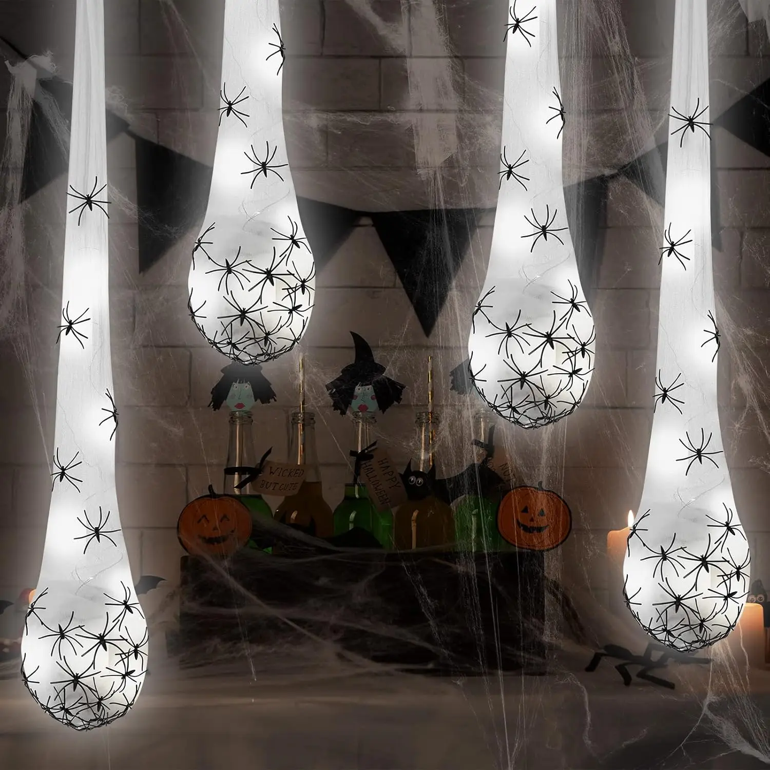 Хэллоуин подвесной паук яйцо мешок с подсветкой реалистичный для помещений и