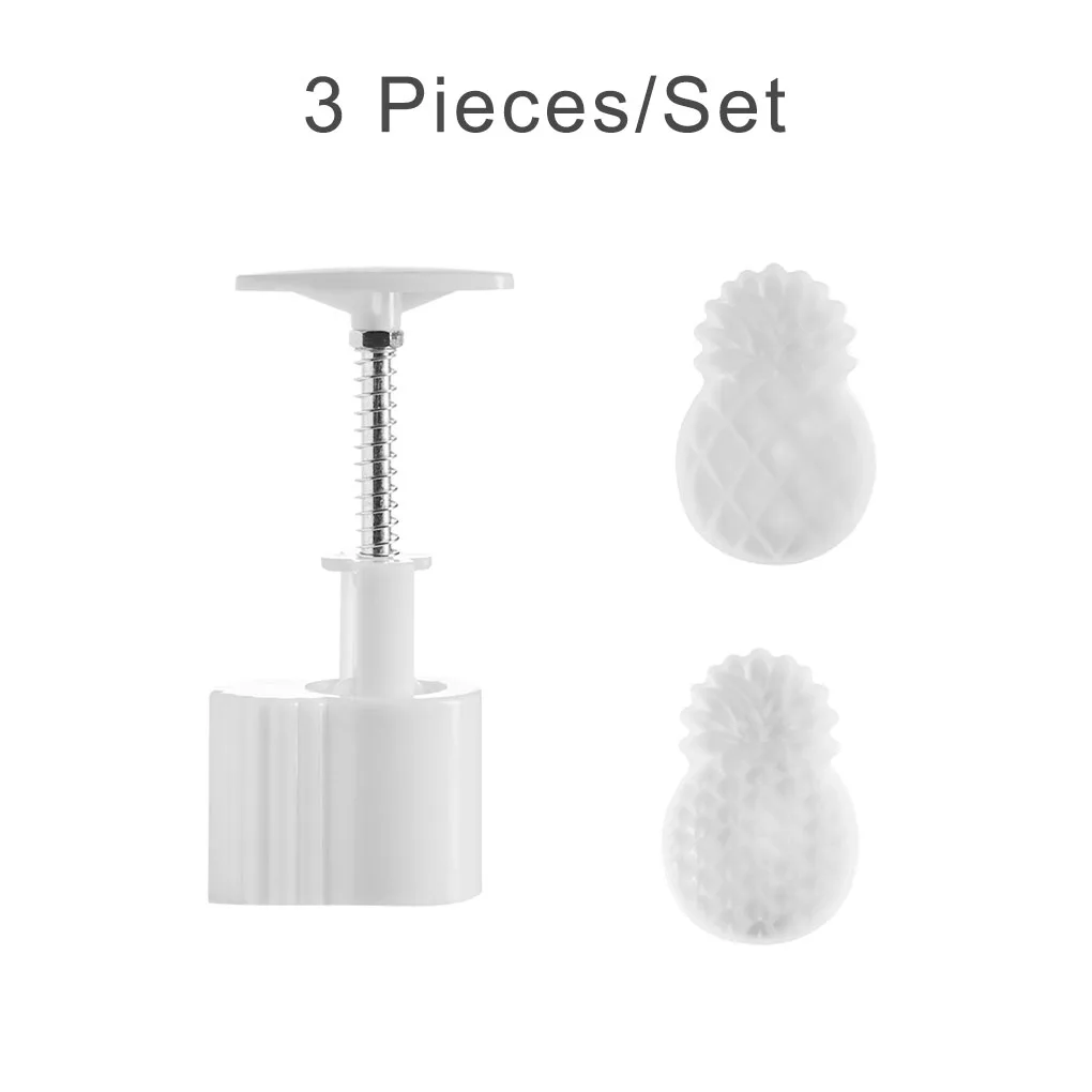 

Mooncake Mold ABS 2 Pineapple Stamps Adjustable Hand Press Cookie Moon Cake Snack Mould Mid-Autumn Festival Baking Tool