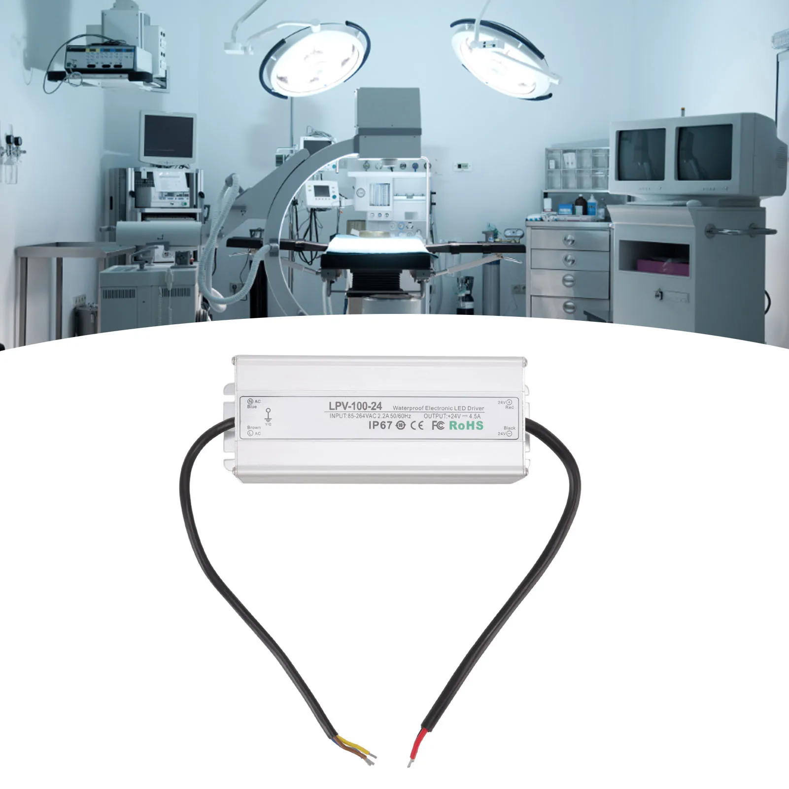 LED Driver Waterproof IP67 Constant Voltage Power Supply Transformer Adapter 100W 24V 4.5A