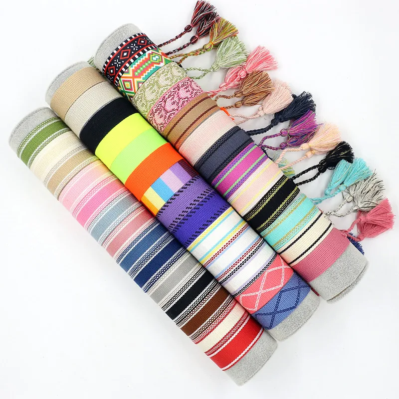 

Ethnic Personality Braided Fabric Bracelet for Women Bohemian Adjustable Bracelet Handmade Wrist Bracelet Tassel Fashion Jewelry
