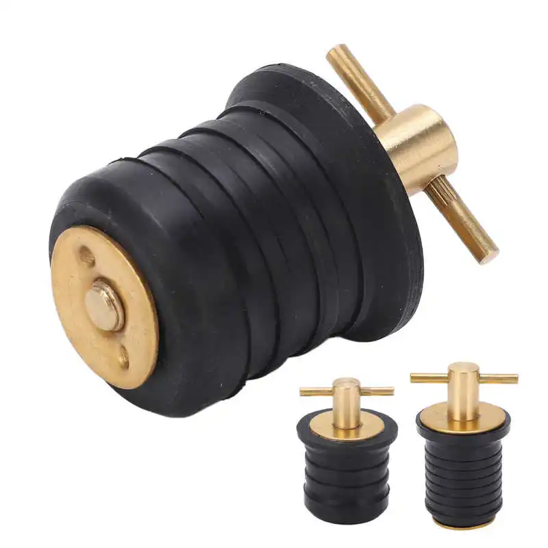 

T Handle Drain Plug No Deformation Boat Drain Plug Rust Resistance Rubber Seal Watertight for Marine Lifeboat Ferryboat