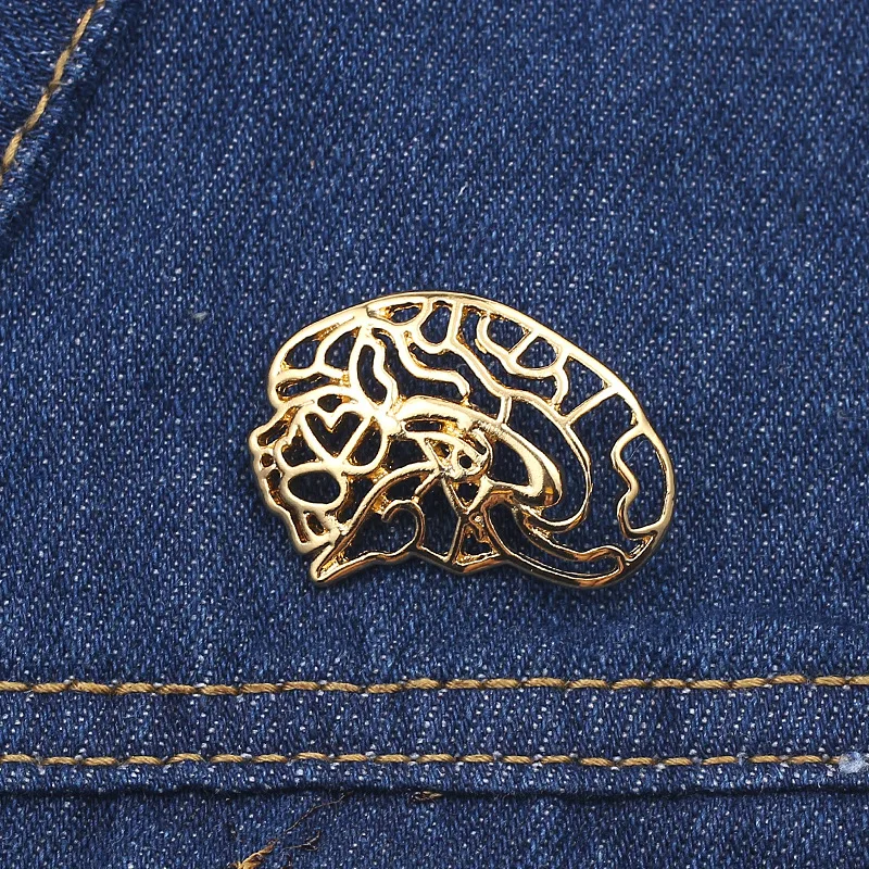 

Fashion Popular Human Internal Organ Brooch Pin Jewelry European American Brooch Metal Lung Hollow Creative Brooch Hip-Hop Badge