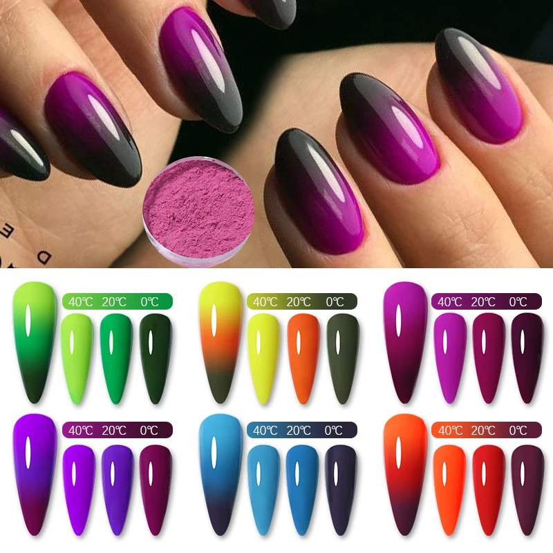

Nail Powder 3-layers Color Changing Effect Nail Art Colorful Chrome Pigment Dust UV Gel Polish Manicure Diy Decoration Shinning