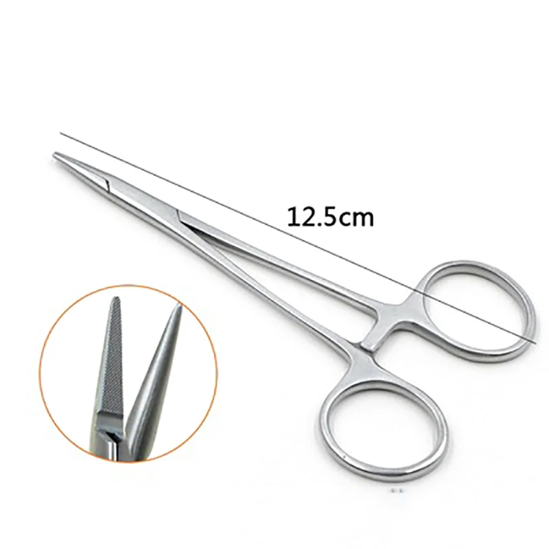 12.5cm Stainless Steel Double Eyelid Surgery Tool Cosmetic Insert Suture Needle Holder Clamp Needle