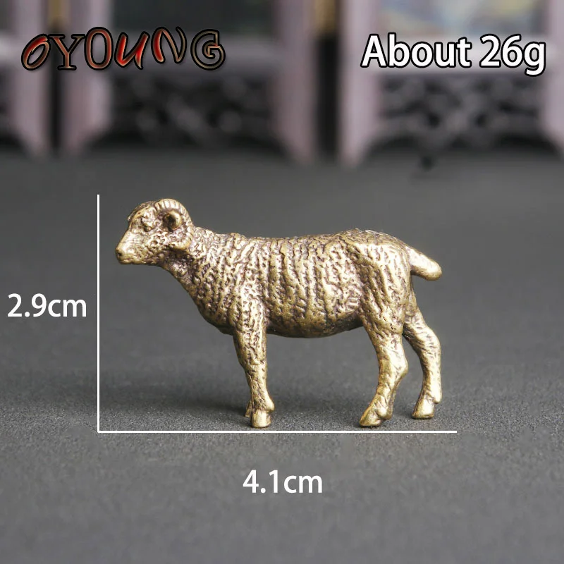 Винтажная медная коза овца украшения латунная модель животных чаепитие питомник настольный грузик домашние декоры аксессуар.