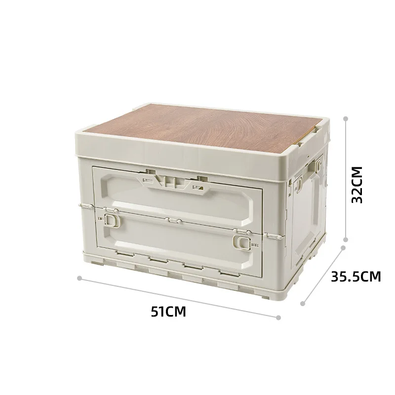 

Outdoor Camping Storage Box Side Open Five Door Folding Box Picnic Storage Large Capacity New Camping Wooden Cover Storage