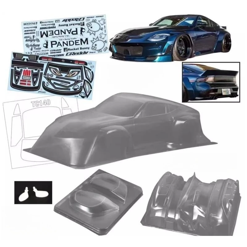 

Чехлы для корпуса RC 1/10 весы Pandem Fairlady 400Z прозрачный корпус для дрифта ПК с светильник пряжкой и задними зеркалами + цветные наклейки