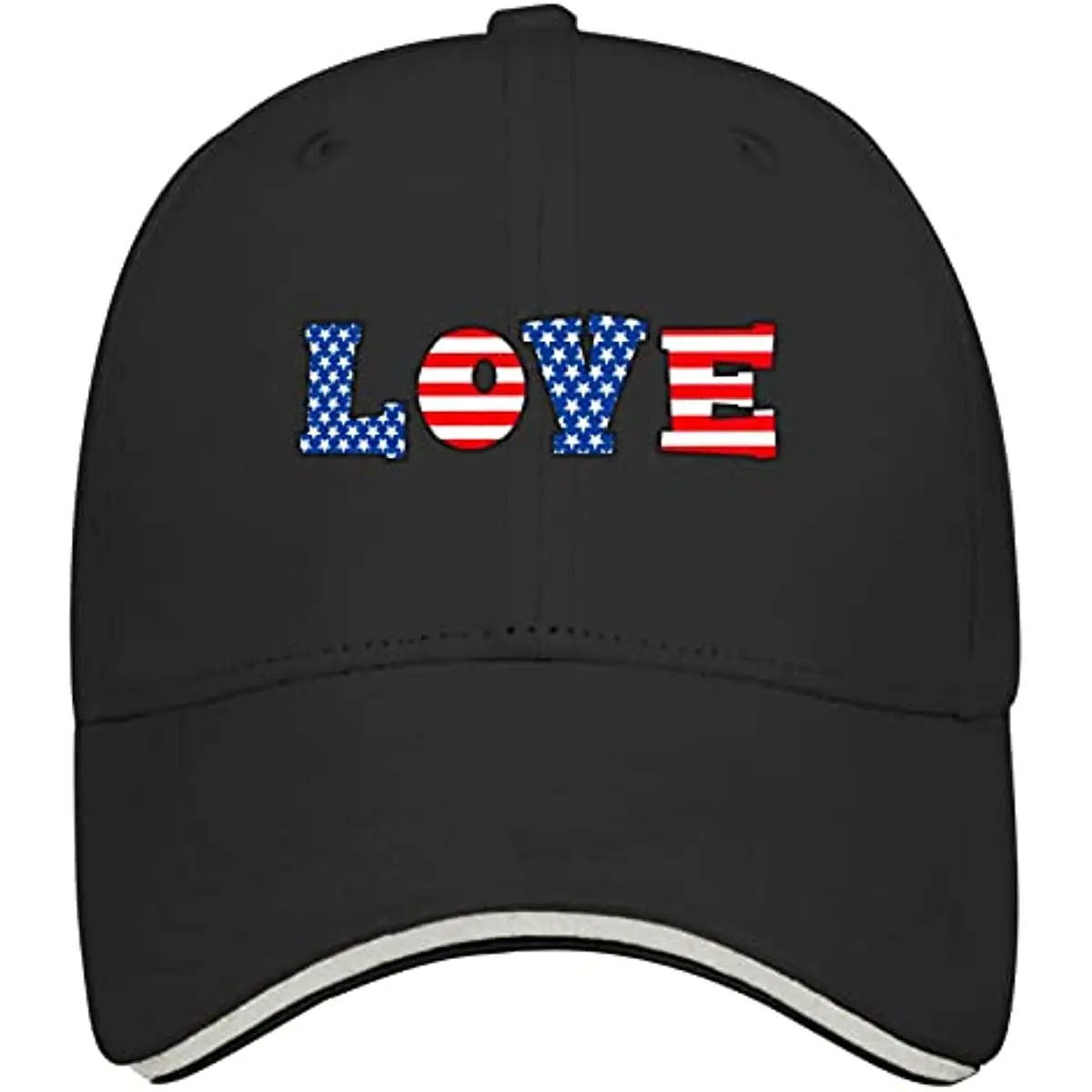 

Baseball Hat Love 4th July Trucker Cap for Men Cool Independence Day Snapbacks for Gift Cap for Women Four Seasons One Size