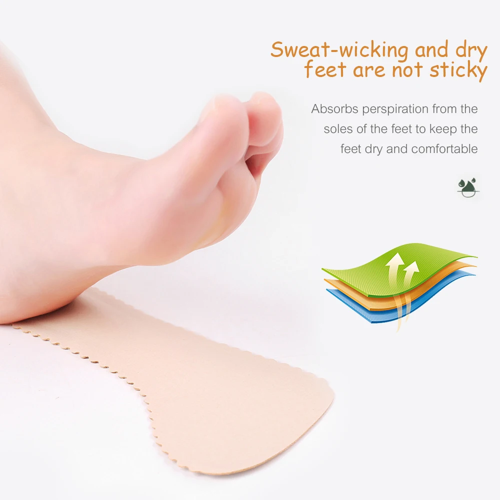 2Pcs Anti-Slip Sweat-absorbent Massage Insoles Seven-point Pad Leather Half Pad Women Feet High Heel Insoles Orthotics Tools