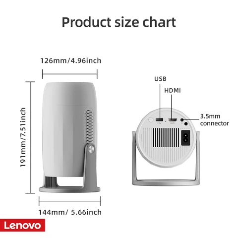 Портативный проектор Lenovo 4K 100 м Android 12 WIFI 6 TOF без семян с автофокусом, уличный проектор с лучом Full HD, домашний кинотеатр hy300 проектор