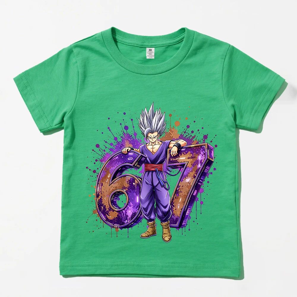 Фото Детская хлопковая футболка с принтом Dragon Ball Gohan 67, повседневный топ для детей и подростков, для мальчиков и девочек, на каждый день №5