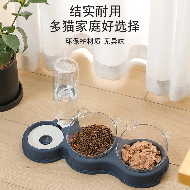 

Automatic pet drinking bowl plastic dog bowl cat double bowl environmental protection and safety dog food bowl