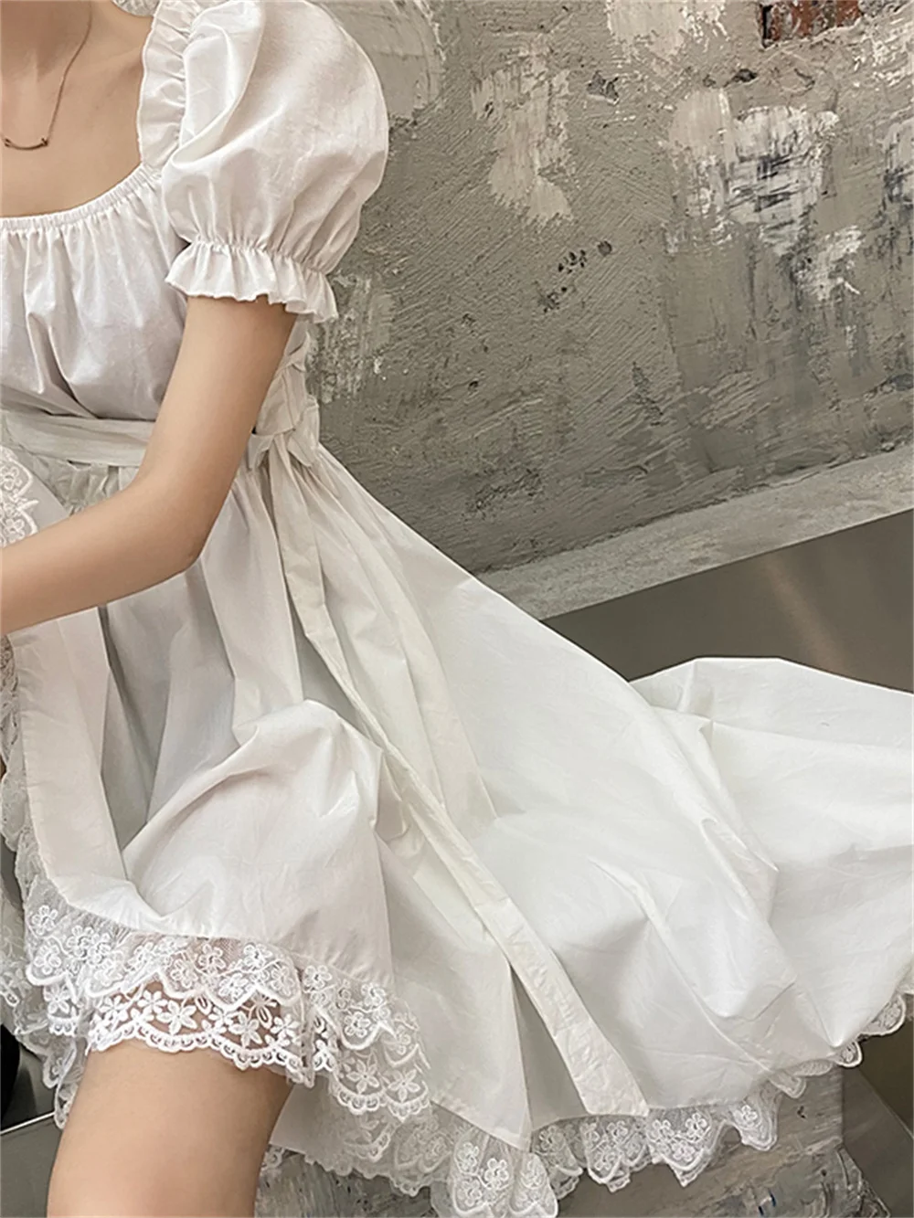 Женское платье в стиле преппи готическое черное эмо с кружевными оборками 90-х для