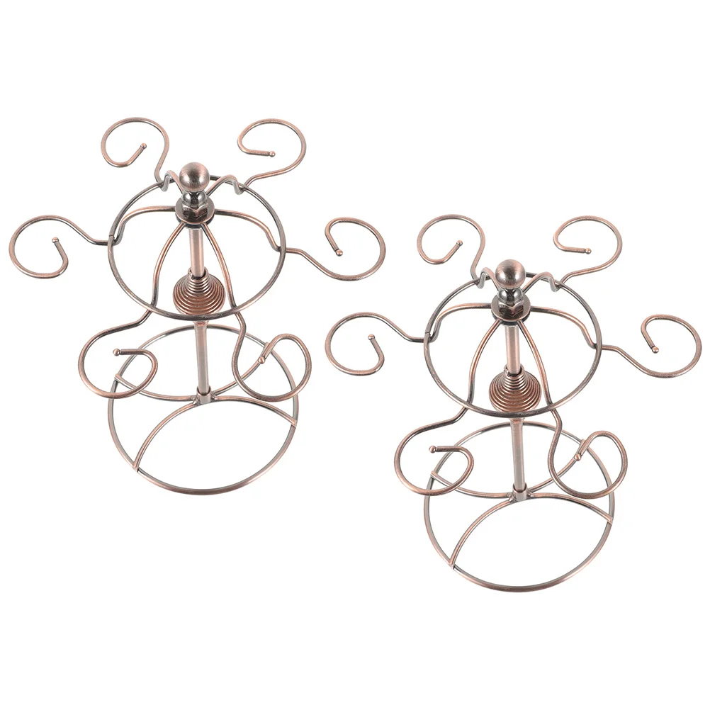 

2 Pcs Glass Rack Cup Hanging Creative Cups Tumblers Holder Birthday Decoration Girl Drain Stemware