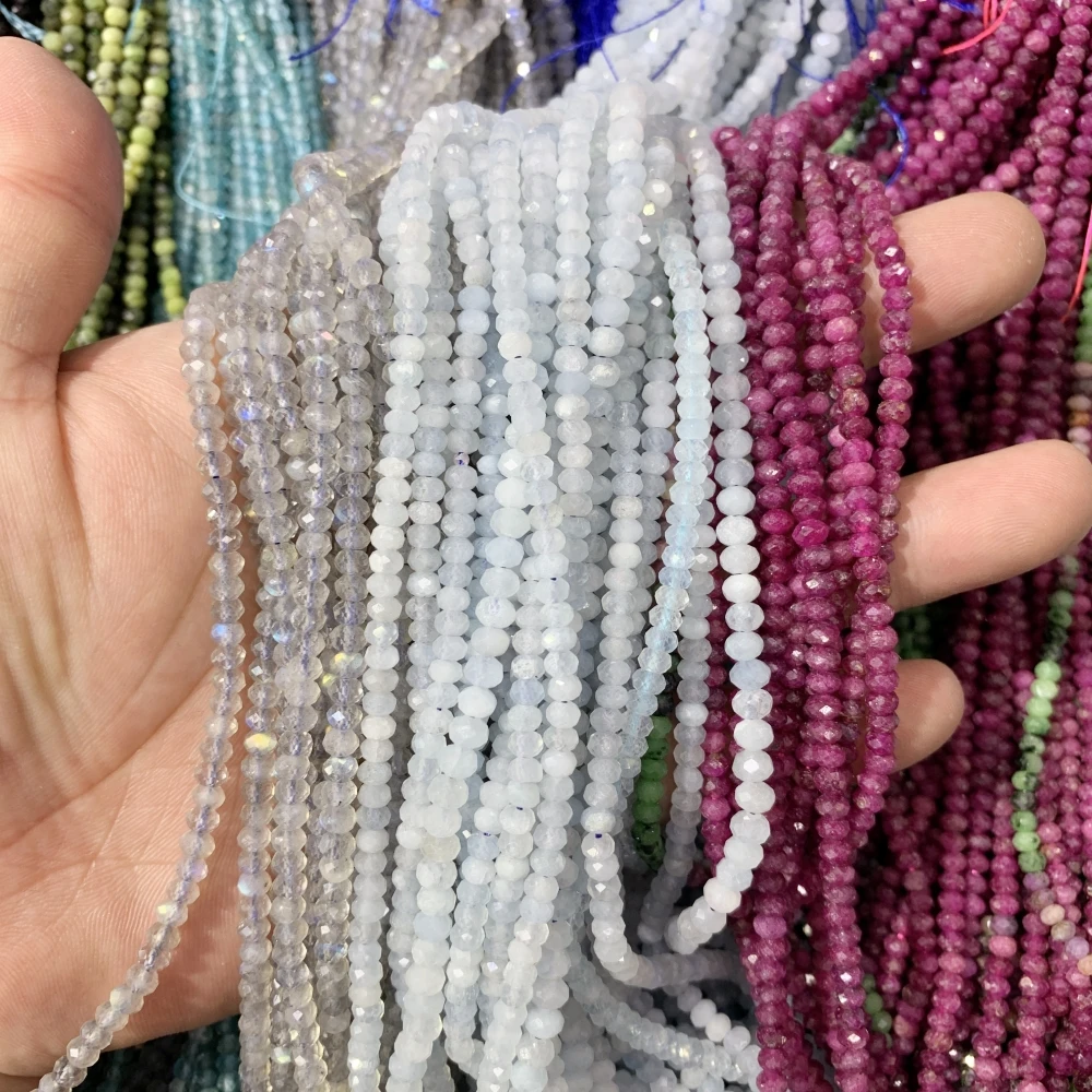 Бусины Из Натурального морганита рубина амазонита кианита ограненные бусины