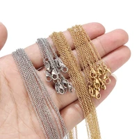 1pcs 45cm flat cross o chain necklace for women men bare simple necklace bracelet jewelry making lobster chains
